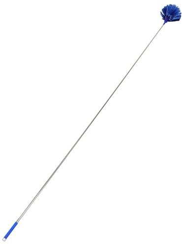 Beavorty Cepillo para Limpiar Telarañas de 2,3 M Mango Extensible, Cerdas Duras para Techos y Esquinas, Herramienta Doméstica de Limpieza en Color Azul, Plumero para Polvo y Superficies