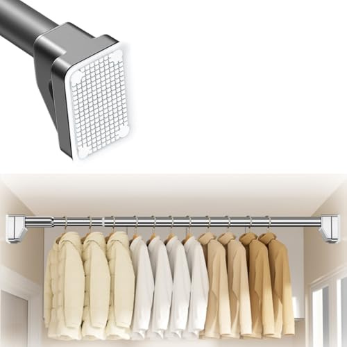 Spring Tension Curtain Rod Expandable 40-500cm, Heavy Duty Shower Curtain Rod No Drilling Stainless Steel, Telescoping Rod Rustproof Non-Slip Easy to Use for Bathroom(Gray,260-350CM)