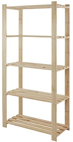 MODO24 Holzregal Keller- Lager- Küchenregal Ständer H. 150-220cm Serie B (B-24:HxBxT: 170x80x38 cm)