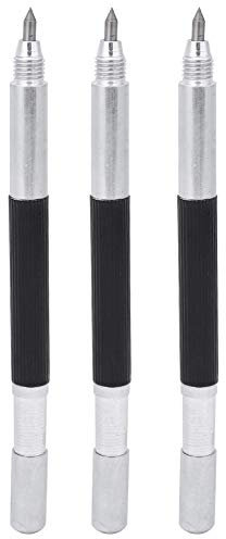Hztyyier 3Pcs Tungsten Carbide Tip Scriber, Double Carbide Tip Metal Scribe and Etching Marking Pen Tip Scriber for Glass Ceramic Tile Metal Wood