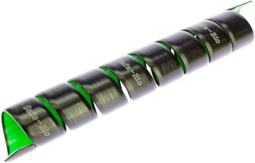 Safeplast Bio Hydraulik Schlauchschutz Spirale Ø 40 mm, Kabelschutz für Hydraulikschlauch, Kabelspirale mit Verschleißanzeige, Flexibler kabelschlauch, UV-beständig, schwarz-grün, 3 m Länge