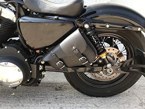 ORLETANOS Medusa Black Seitentasche kompatibel mit Harley Davidson Sportster Forty Eight Satteltasche Schwingentasche schwarz