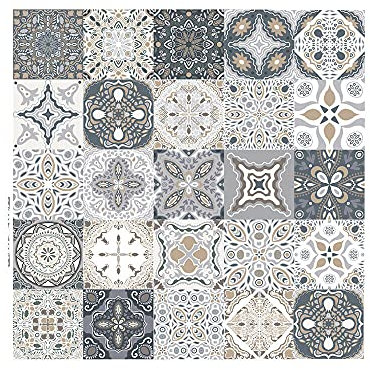 25 pegatinas de mosaico de PVC, para azulejos, papel pintado autoadhesivo para cocina, baño, decoración del hogar (10 x 10 cm)