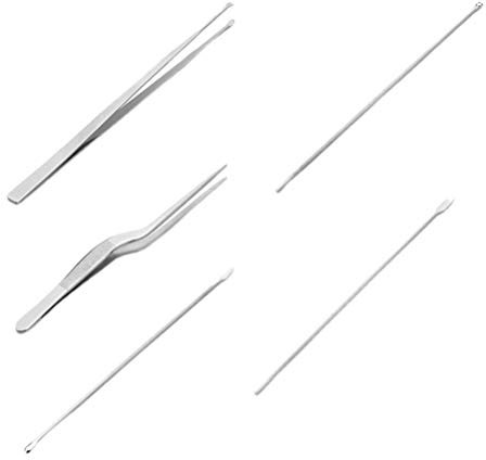 5Pcs Ohr Wachs Removal Tool Edelstahl Ohr Reiniger Scoop Ohr Löffel Set für Ohr Pflege Silber