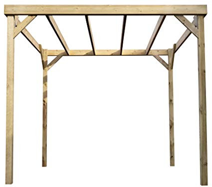 Wooden Garden Box Pergola - Canopy Shade Gazebo (3m x 3m, Natural (light green))
