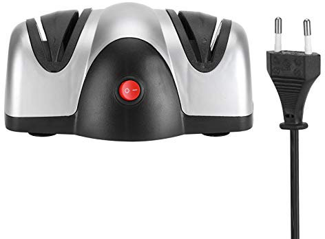 Afilador de cuchillos eléctrico Amoladora Muela abrasiva de diamante de bajo ruido Herramienta de afilado de 2 etapas Accesorio de cocina EU 220V para cuchillos de cocina y cuchillos para frutas