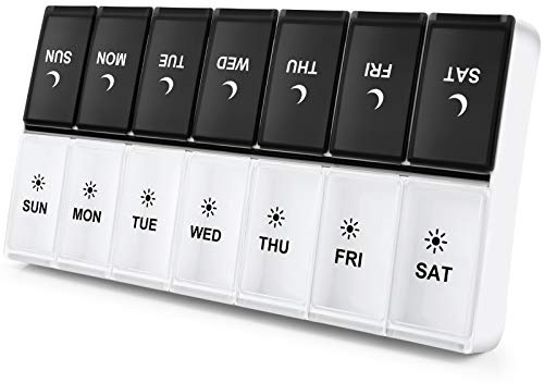 DANYING Extra Large Pill Organizer 2 Times a Day, XL Weekly Pill Box 2 Per Day, AM PM Pill Case, Day Night Pill Container 7 Day, Vitamin Case Twice a Day