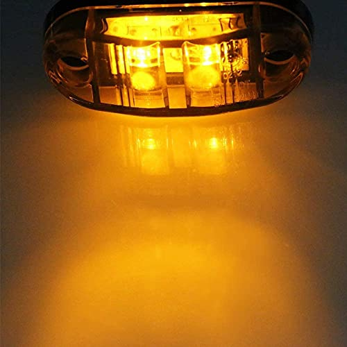 Seitenmarkierungsleuchten, Side Marker Lights 10 Stück 2LED Auto-Markierungsleuchten Autoseiten-Kontrollleuchten 12V 24V Vordere Seitenleuchte Positionsleuchten für LKW-LKW (Gelb)