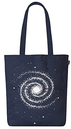 EcoRight 100% organisk tygkasse med dragkedja, miljövänliga små tygväskor för kvinnor till jul, resor, strand och shopping, The Milky-way, En storlek, The Milky-way