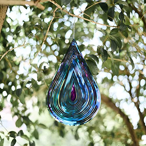 Wind Spinner, Girandole in Metallo Acciaio 3D, Taglio laser metallo Art Pattern geometrico, Hanging Wind Spinner, Kinetic Yard Art Decorazioni, Decorazione per interni ed esterni(Color:Colorato)