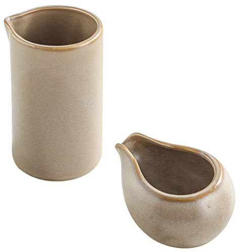 BESTonZON Milchkännchen Set Keramik Milch Aufschäumen Milchkanne Sahnekanne Milchgießer Milchkrug Sauciere Saucenschälchen für Cppuccions Kaffee Latte Espresso Art 1 Set Hellgelb