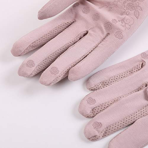 Sonnenschutzhandschuhe UPF50 + UV-Schutz Ice Silk Langer Schnitt Dünne Armbinde Ärmel Fahren Touchscreen Sonnenschutzhandschuhe (Color : Pink, Size : One size)