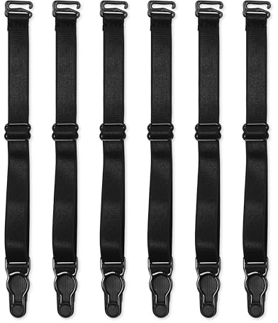 Satini Strumpfhalter Verstellbar Metall Clips Damen | BH-Gummiband, Sicherer Halt, Längenverstellung, Für Korsett & Strapsgürtel, Einheitsgröße