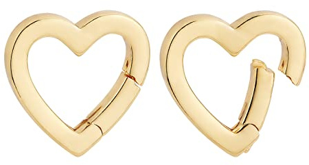 BENECREAT 10 stücke Messing Federringe 18K Vergoldet Herz Karabiner Clip Snap Schlüsselanhänger Schnalle Verschluss Ringe Schnallen DIY Zubehör