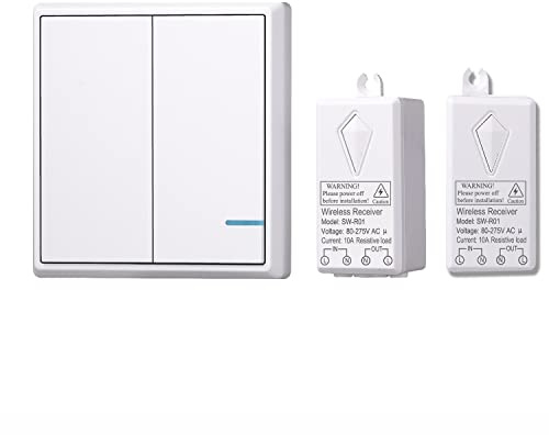 Lancoon Kit De Interruptor Inalámbrico Para Luces, Control Remoto ON OFF No Requiere Cableado En La Pared No Requiere WiFi Programable Para Artefactos De Iluminación En El Hogar