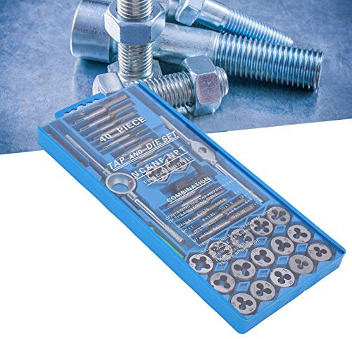 Juego de machos y terrajas métricas, 40 piezas, herramientas de roscar manuales, juego profesional de terrajas para cortar materias primas o reparar roscas existentes para quitar