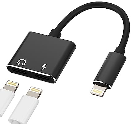for iPhone Headphone Adapter Dual Lightning Jack Dongle(2in1)for Apple MFI Certified Audio Charge Splitter Aux Charger Adaptador Para for 14 13 12 11 Pro Max Mini Xs Se 7 for iPad Music Charging Cable