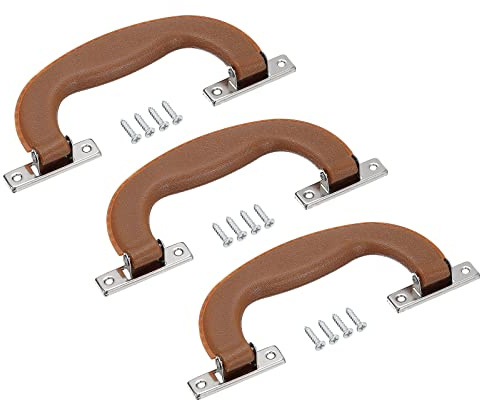 sourcing map Luggage Handles, 3Pcs 151mm/5.94inch Plastic Pull Handle Suitcase Case Replacement Handles with Screws for Case Suitcase Toolbox, Brown