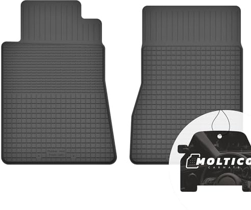 moto-MOLTICO Vorne Gummimatten Auto, 2-teiliges Set, Allwetter Gummi Fußmatten mit Rand, Antirutsch & Wasserfest Autoteppiche - passend für Mercedes C W201 190 1982-1993