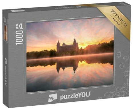 Puzzle 1000 Teile XXL „Morgennebel über der Johannisburg in Aschaffenburg, Deutschland“ – aus der Puzzle-Kollektion Aschaffenburg