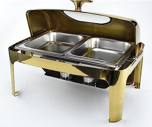 WEITOL Scaldavivande elettrici per Server per Buffet Catering per Eventi - Scaldavivande per Buffet per Feste, Set da Buffet con pentole Calde rettangolari, pentole per l'acqua, padelle Calde, Banc
