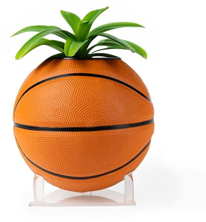 Hypebeater Creations Juego de macetas de baloncesto - Sneakerhead Hypebeast decoración de habitación con macetas divertidas (naranja)