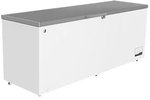 METRO Professional Congélateur bahut GHF2700S, acier, 188 x 73.5 x 94.5 cm, 700 L, 125 W, 3 paniers, éclairage LED, avec serrure, blanc/gris