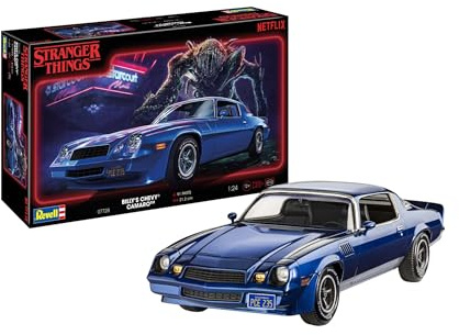 Revell 07728 Chevy Camaro Z/28: Stranger Things - Kit de modelo de plástico sin construir/sin pintar a escala 1:25
