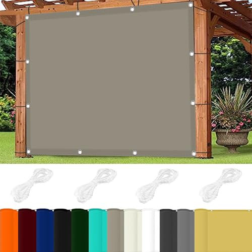 Toile Ombrage pour en Plein 2 x 3 m 98% UV Protection,Polyester, Toile Pergola Imperméab avec Oeillets avec Cordons pour Pergola, Fleurs, Patio Lawn., Kaki
