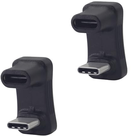 LANMINGLEL 180 grados ángulo USB C adaptador 100W 10Gbps 4K@60Hz U Forma USB-C macho a hembra conector para Steam Deck/Switch/Laptop 2 Pack(Type C 11mm)