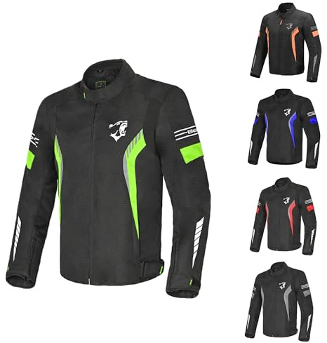 MAXIMO-MOTO Bela Men's Textile Motorcycle Jacket Lightweight Urban Riding Gear with Removable Elbow Sliders EN 17092-3 Class A CE Certified Armour and Breathable Mesh Lining