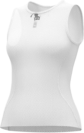 LAMEDA Camiseta sin Mangas Ligera para Mujer Ciclismo Chaleco Base Capa sin Mangas Transpirable Ropa Interior de Bicicleta de Montaña Secado Rápido Blanco M-L