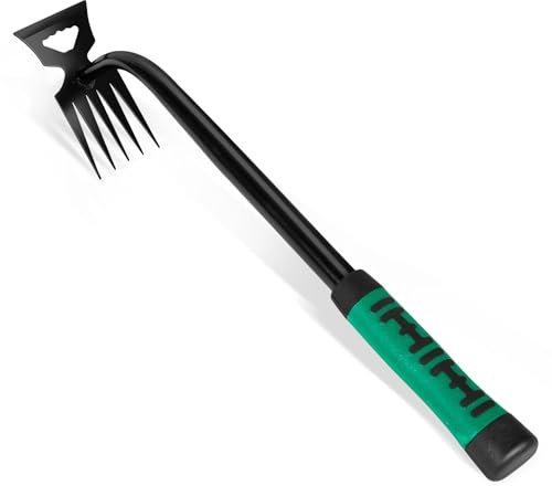 ZZLLKQ Unkraut Entferner Gerät Edelstahl, Unkrautjäter Verbesserte Gartenarbeit Hand Unkrautstecher, Fugenkratzer Mit Stiel Gartenwerkzeug Unkrautentferner (Grün)
