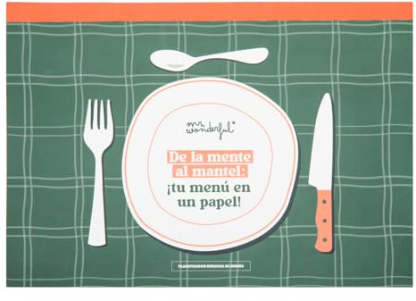 Mr. Wonderful - Planificador semanal de menús - De la mente al mantel: ¡tu menú en un papel! - Planificador con organización semanal - 50 hojas