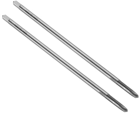 sourcing map Lot de 2 tarauds filetés à cannelure droite, M5 x 0,8, filetage métrique à vis métrique, taraudeuse, tarauds pour fraiseuse, acier rapide 6542 (HSS 6542)