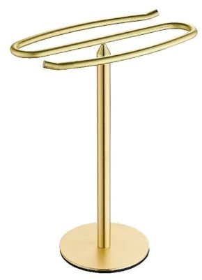 GLigeT VERFARFreistehender Handtuchhalter Arbeitsplatte Vertikaler Handtuchhalter Küche Desktop Mobiler Handtuchhalter Lagerregal 304 Edelstahl Hängeregal Handtuchständer(Gold)