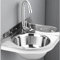 Lavabo Triangular de Acero Inoxidable Para Montaje en Ared, Lavabo de Acero Inoxidable, Lavabo de Esquina Para Autocaravana, Caravana, Barco, Cocina (10.2 inch / 26 cm)