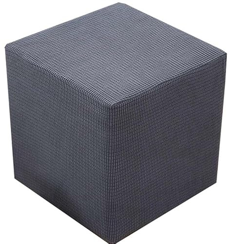 Generisch Ottomane Schonbezug Hockerbezug, Hocker Hussen für Quadratische Fußhocker, Stretch Bezug Ottomane Abdeckung Überzug Hocker Protector Waschbar Hockerabdeckung,40x40x40cm Grey