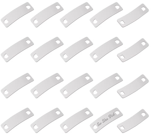 HOBBIESAY Colgantes de cordones de acero inoxidable para zapatos, etiquetas rectangulares desmontables, decoración de cordones para zapatos, etiquetas en blanco, plateadas, para decoración de tenis de