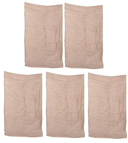 MAGICLULU 5pièces Pochette Jute pour Fruits Et Légumes Pochette De Rangement Multifonctionnelle Toile De Jute pour Cuisine Rangement Céréales Et Produits Frais