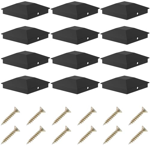 Tapa para Postes de Valla, 12 piezas de cubiertas for postes de cerca de madera, cubiertas de plástico resistentes for postes de terraza, tapas for postes de terraza resistentes al agua y al calor for