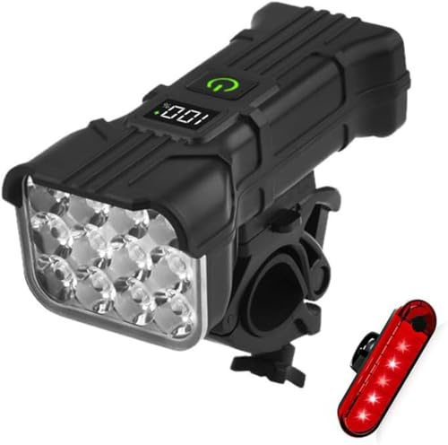 YoQIK cykellampor för anpassad kub, cykelstrålkastare + bakljus + klockhögtalare + powerbank, LED 1 200 mAh uppladdningsbar, för utomhussport cykling