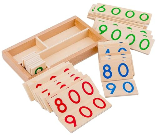 Tarjetas digitales genéricas de madera – 1 a 9000, juguete de aprendizaje