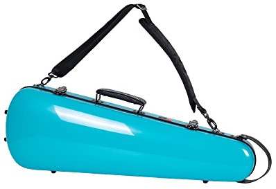 Crossrock geformter Fiberglas-Violinenkoffer für 4/4 | Mintblau | TSA-Schloss, leicht, robuster Schutz, Plüschsamt-Innenraum