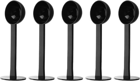 Cabilock Cuillère doseuse à café expresso (lot de 5) : outil de tassement en plastique pour moudre et doser le café en grains – cuillère doseuse multifonctionnelle pour la préparation du en
