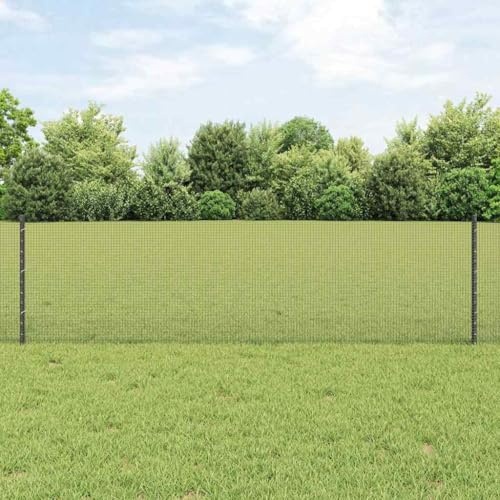 Gartenzaun mit Pfosten, Grau, 0,6 x 10 m, aus Stahl und PVC, robuste Sichtschutzwand für Garten & Terrasse, langlebiges Zaunfeld für Außenbereiche