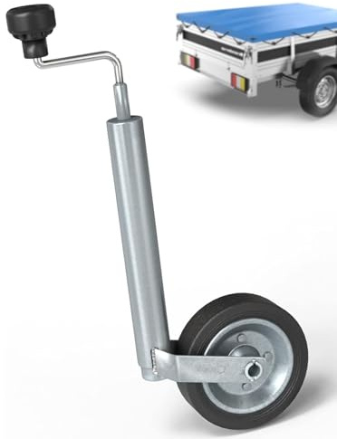 WUHGI Trailer Jack Wheel - Boat Trailer Jack With Wheel, Trailer Support Wheel With Solid Rubber Tires, Support Wheel For Trailers Caravans, With Holder Clamp 48mm Mount