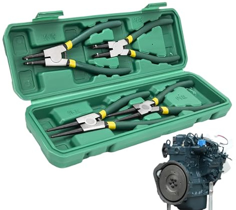 Pinza De Anillos De Seguridad - Juego De Abrazaderas Para Anillos Elásticos Interiores Y Externos De Resorte, Pinzas Cargadas Con Bloqueo De Seguridad | Para La Industria Automotriz, Hogar, Taller