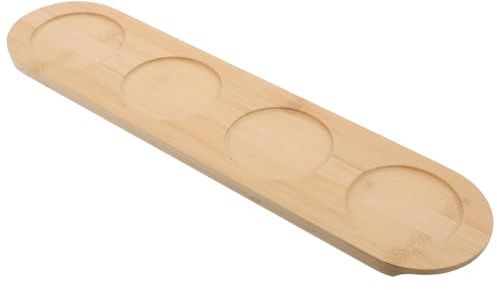 VANZACK Vassoio Portabicchieri Whisky 4 Fori in Legno per Bar con Stabilità Garantita e Design Semplice Riutilizzabile