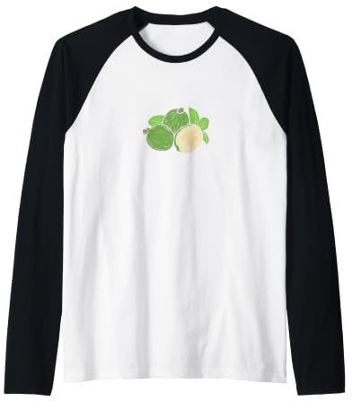Grosella Negra Fruta Fresca Baya Camiseta Manga Raglan